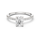 Gold Jewelry, Cushion center stone, White Gold