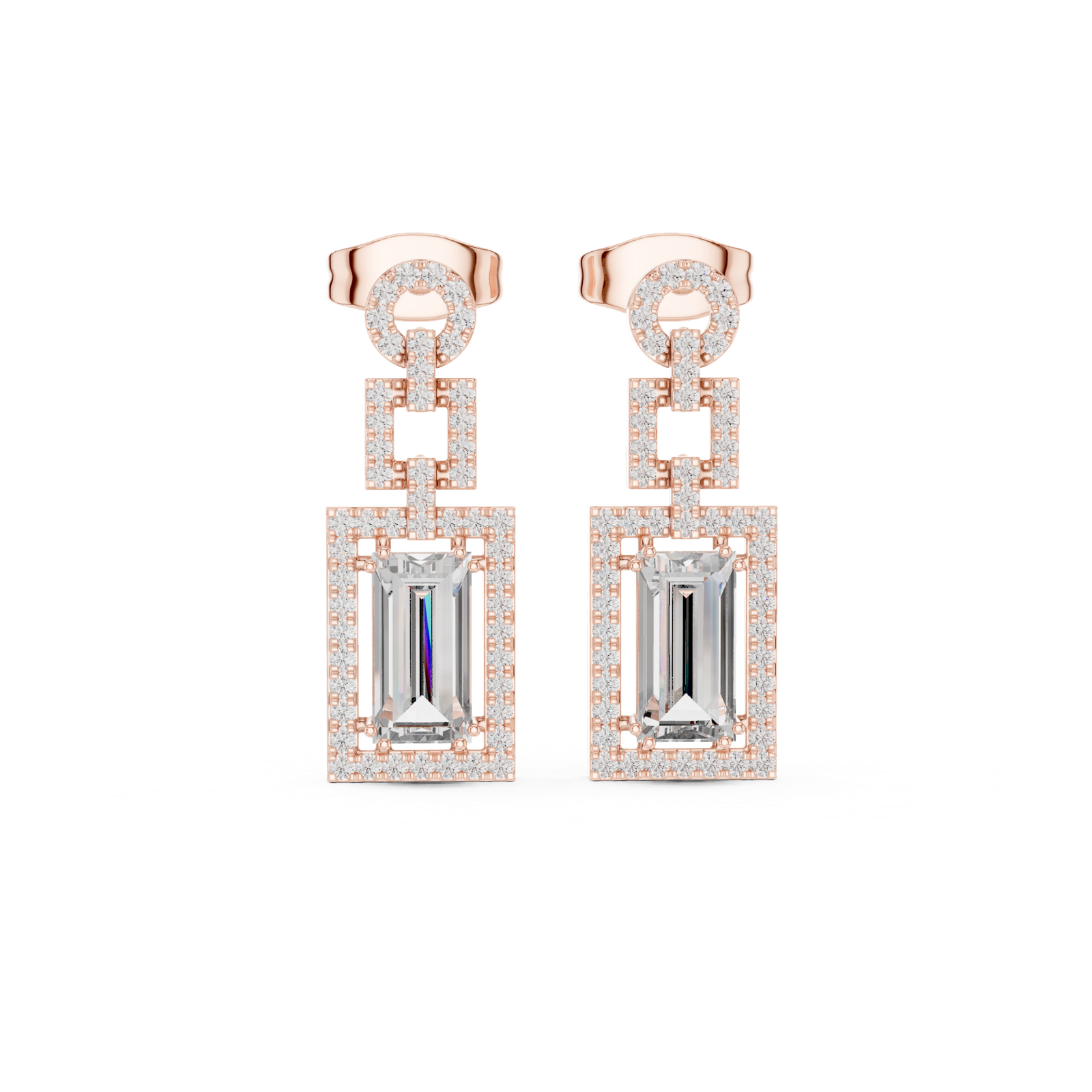 Gold Earrings 3-10005E_187_M, Rose Gold