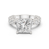 Gold Ring DDLR-087, Princess center stone, White Gold