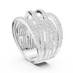 Gold Ring DDLR-855, White Gold, view 1