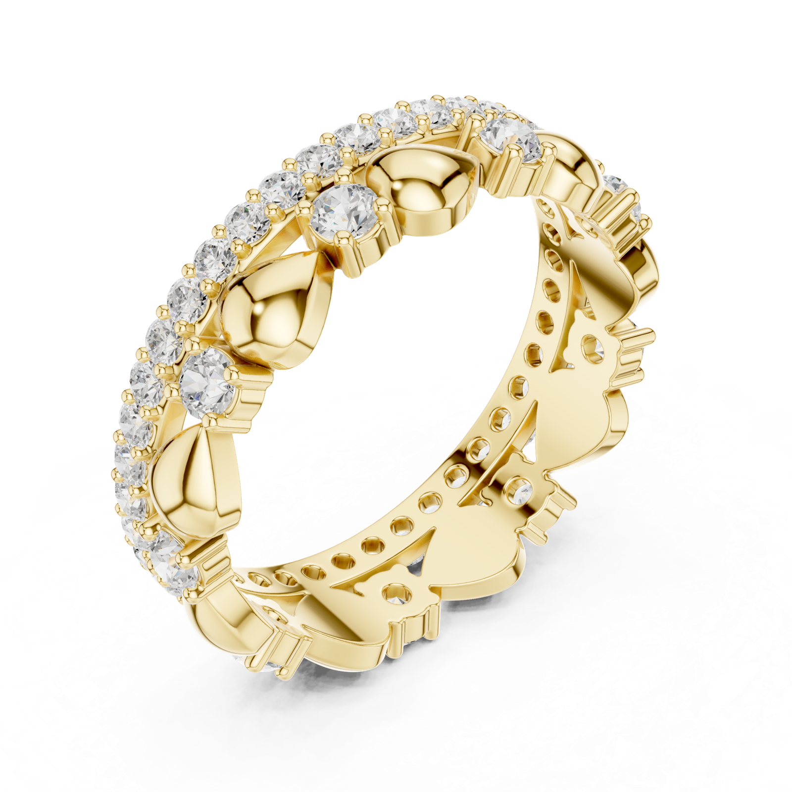 Gold Ring R30, Yellow Gold, view 2