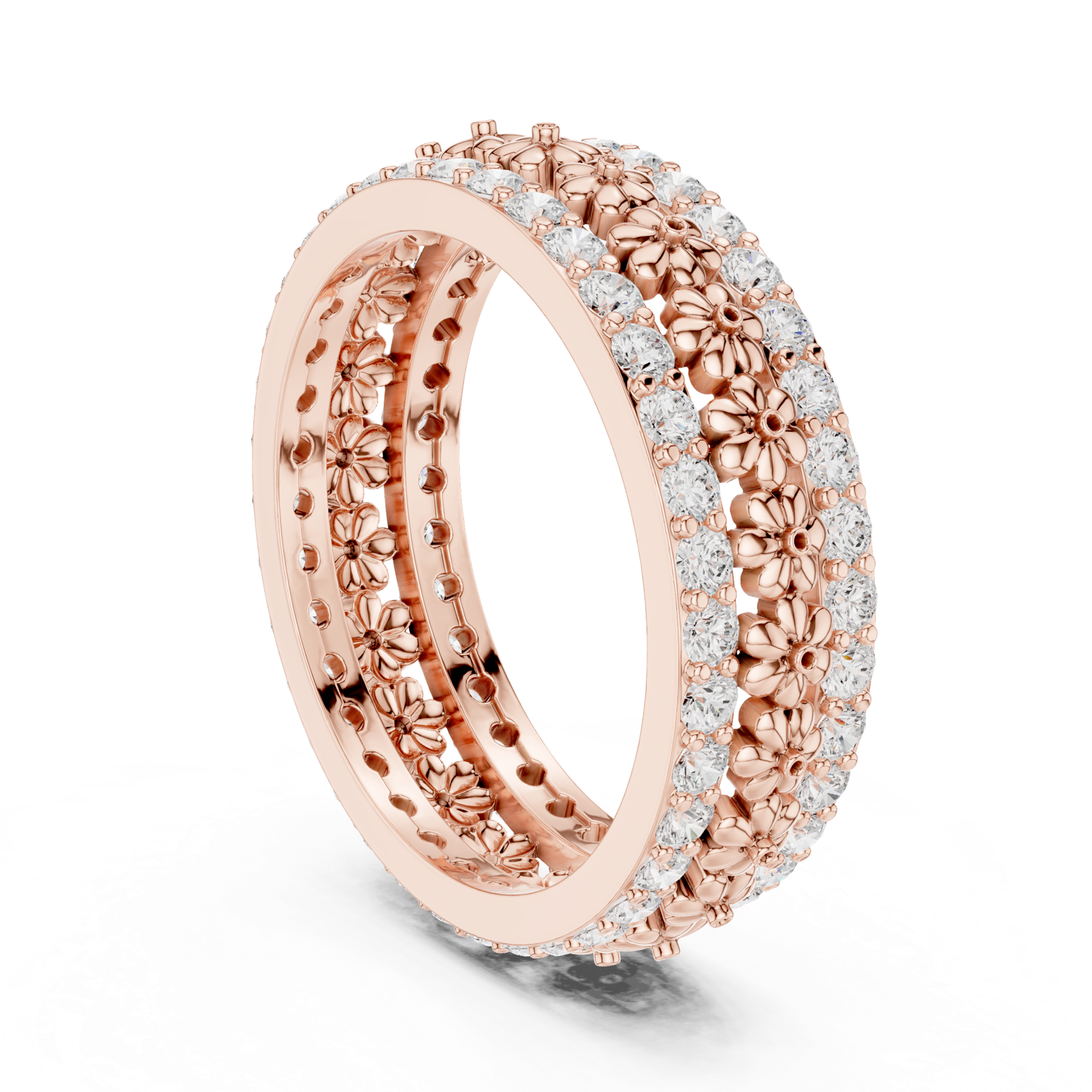 Gold Ring R40, Rose Gold, view 1