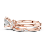 Gold Ring DDLR-299, Cushion center stone, Rose Gold, view 3