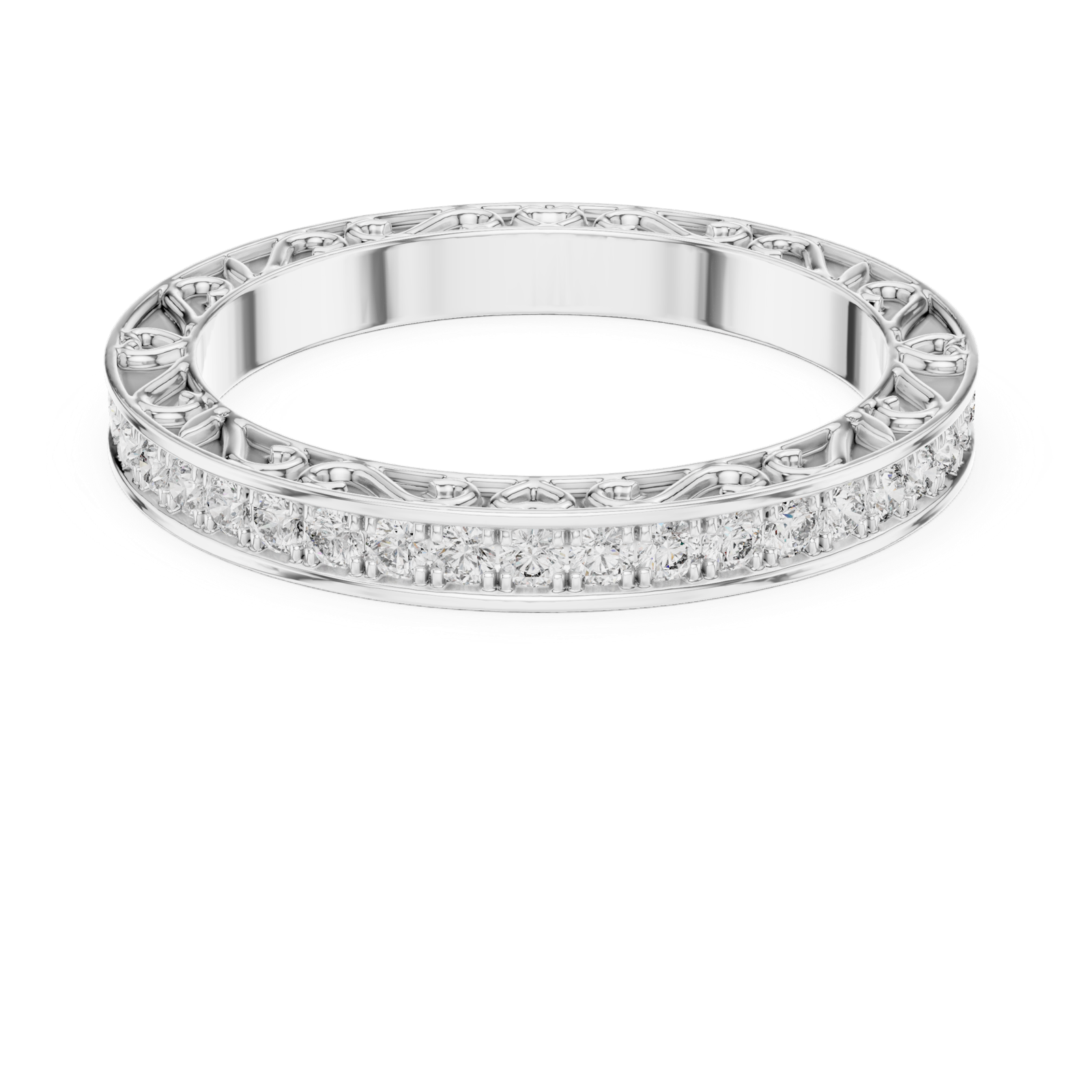 Gold Ring DDLR-238, White Gold, view 4