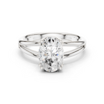Gold Jewelry L36-7, Oval center stone, White Gold