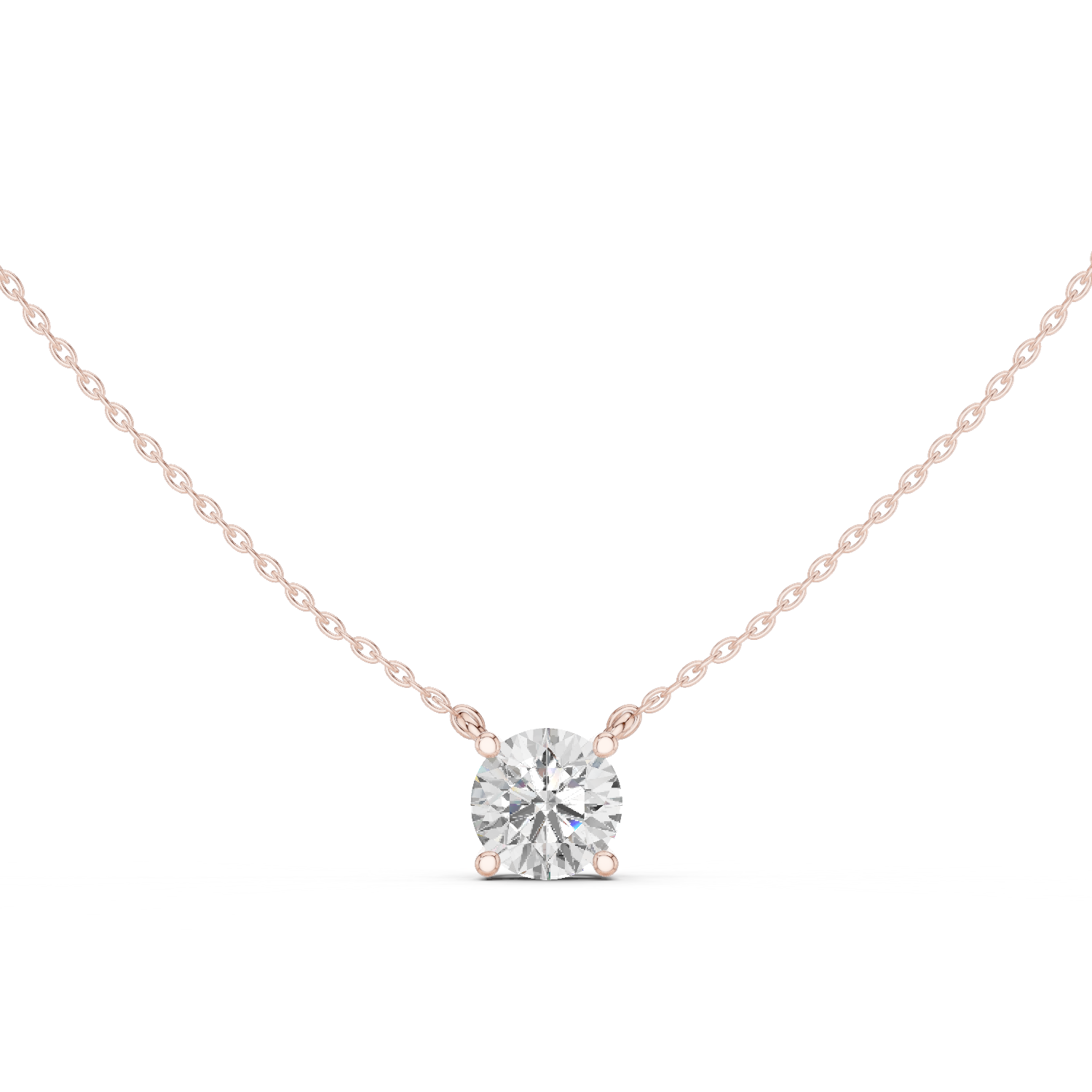 Gold Jewelry DDPO-001, Round center stone, Rose Gold