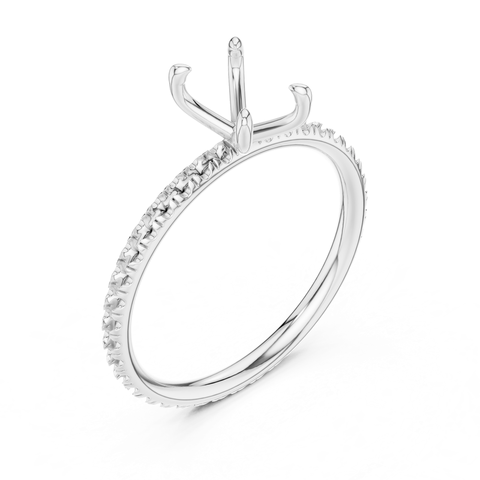 Gold Jewelry L36-15, Radiant center stone, White Gold, view 2