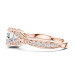 Gold Ring DDLR-257, Heart center stone, Rose Gold, view 3