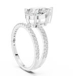 Gold Jewelry L35-39, Pear center stone, White Gold, view 1