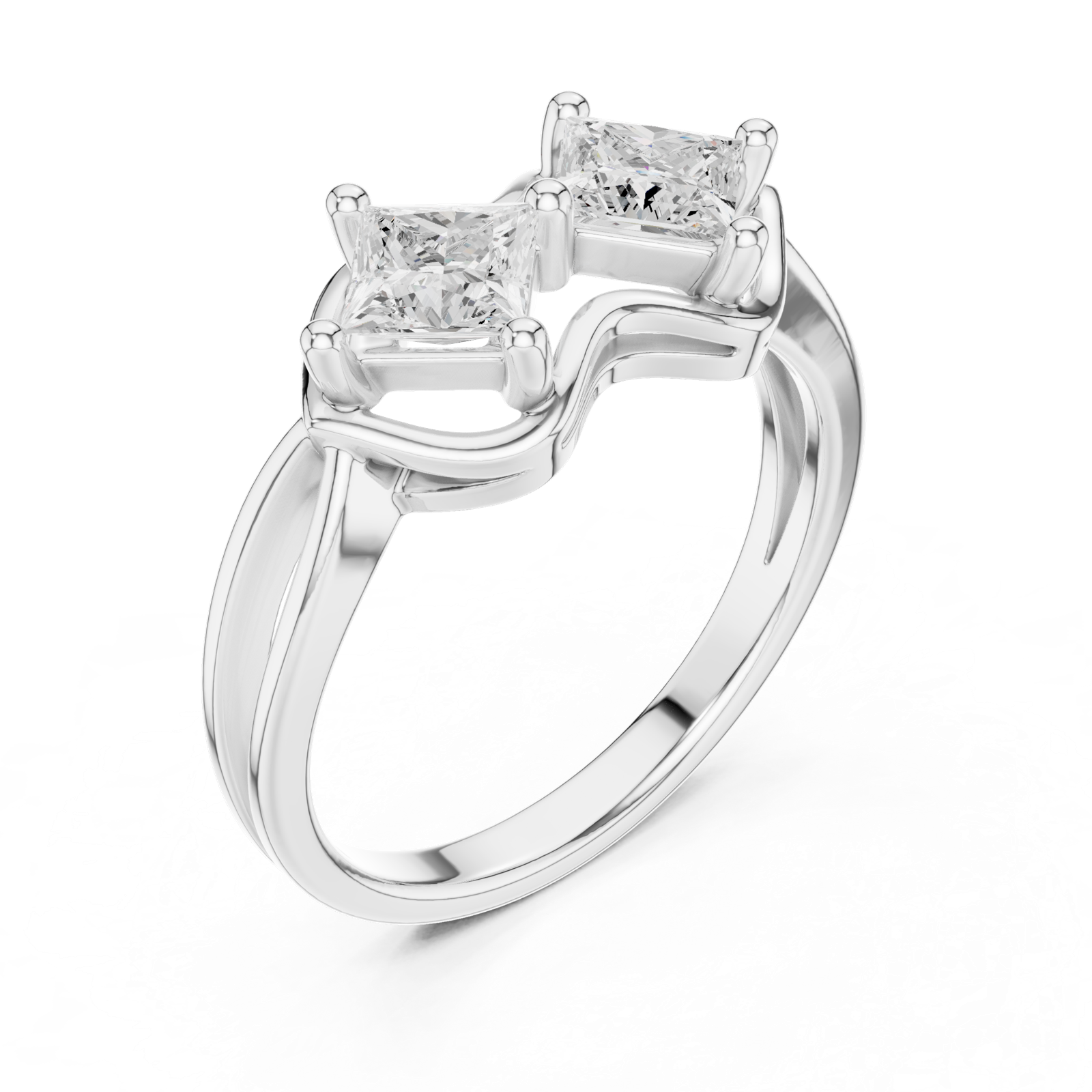 Gold Ring DDLR-516, White Gold, view 2