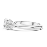 Gold Ring DDLR-044, Asscher center stone, White Gold, view 3