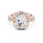 Gold Ring, Oval center stone, Rose Gold, view 4