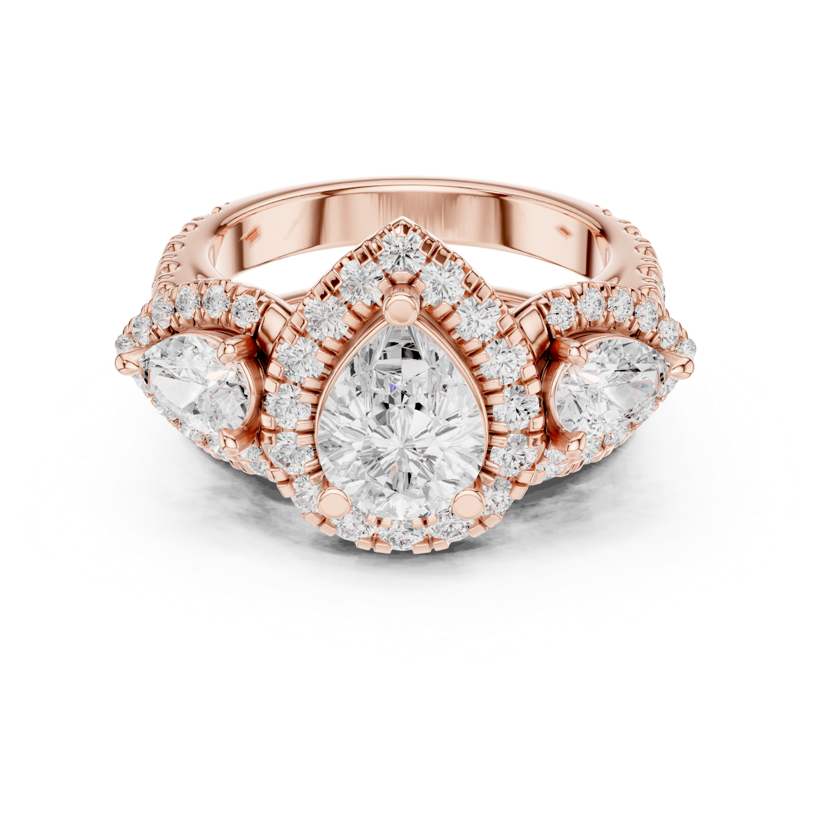 Gold Ring DDLR-298, Rose Gold, view 4
