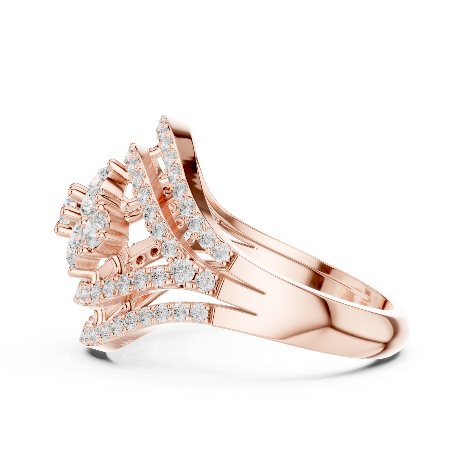 Gold Ring DDLR-763, Rose Gold, view 3
