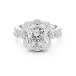 Gold Ring, Cushion center stone, White Gold, view 4