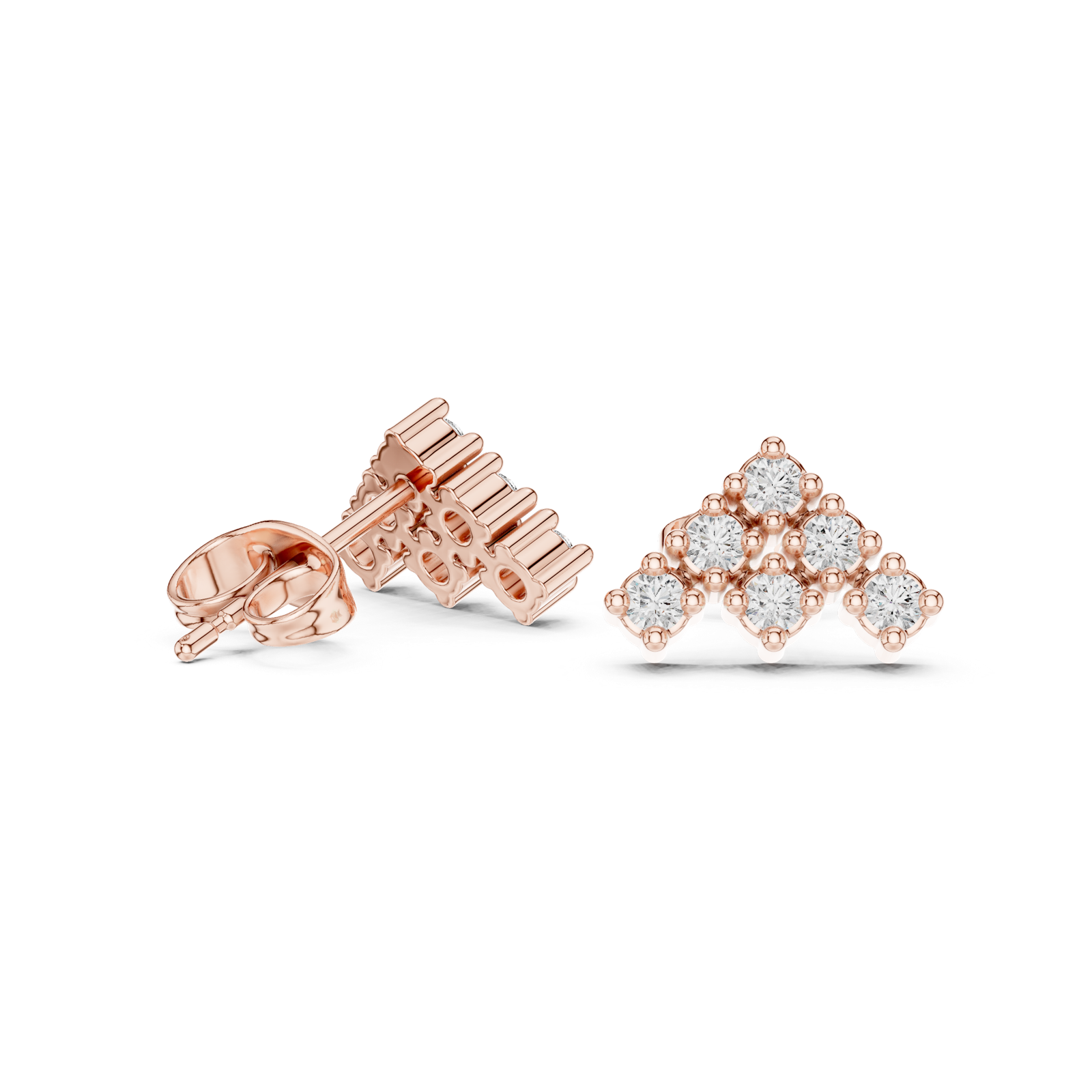 Gold Earrings 9-10065E, Rose Gold, view 1