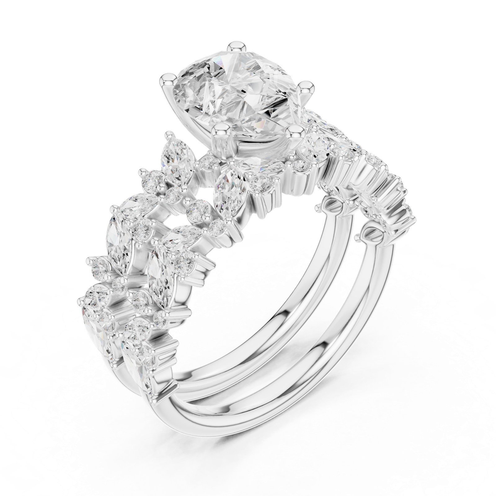 Gold Ring DDLR-944, White Gold, view 2