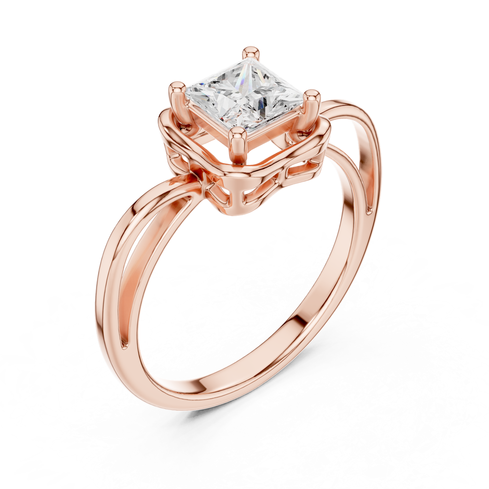 Gold Ring DDLR-514, Rose Gold, view 2