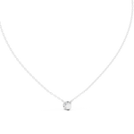 14K Solid Gold Lab Diamond Solitaire Pendant Necklace, White Gold, view 4