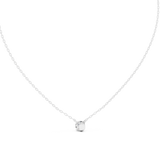 14K Solid Gold Lab Diamond Solitaire Pendant Necklace, White Gold, view 4