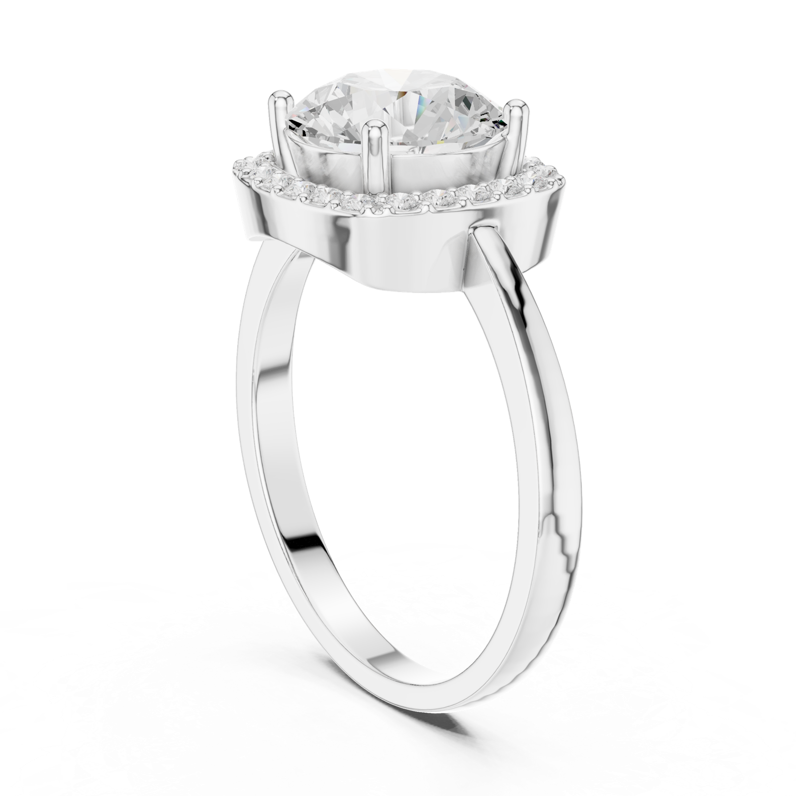 Gold Ring DDLR-809, White Gold, view 1