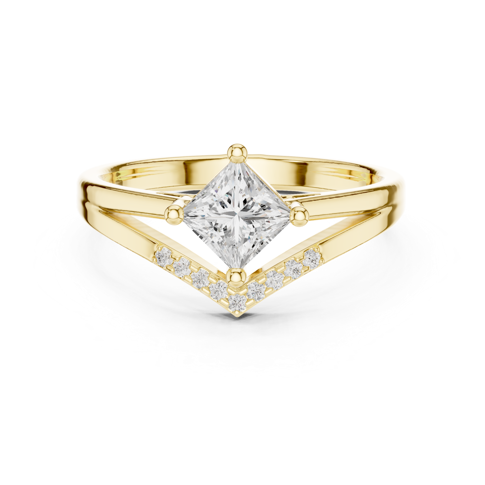 Gold Ring DDLR-477, Yellow Gold, view 4