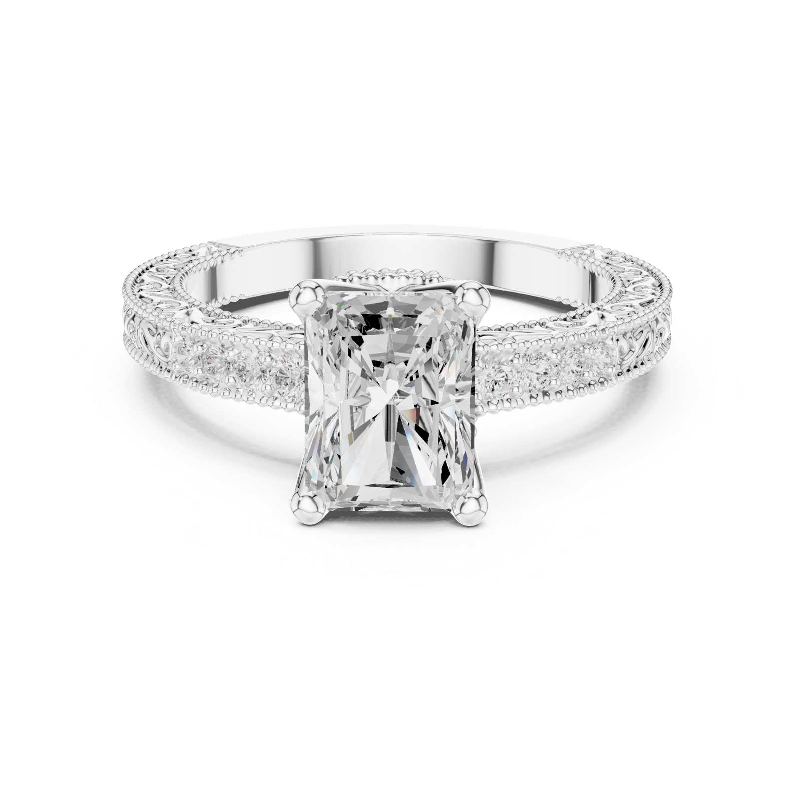 Gold Ring DDLR-981, White Gold, view 4