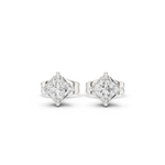 14K Solid Gold Lab Diamond Stud Earrings, White Gold
