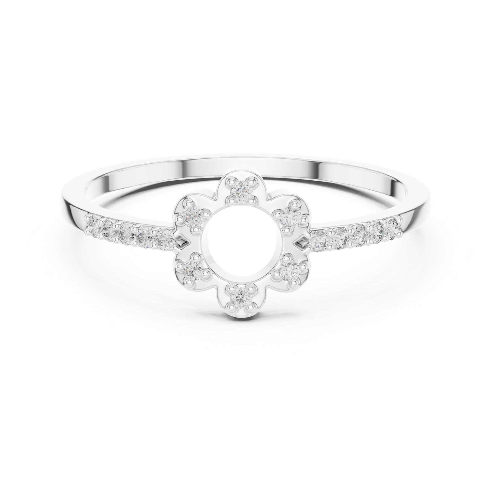 Gold Ring DR-6319, White Gold, view 4