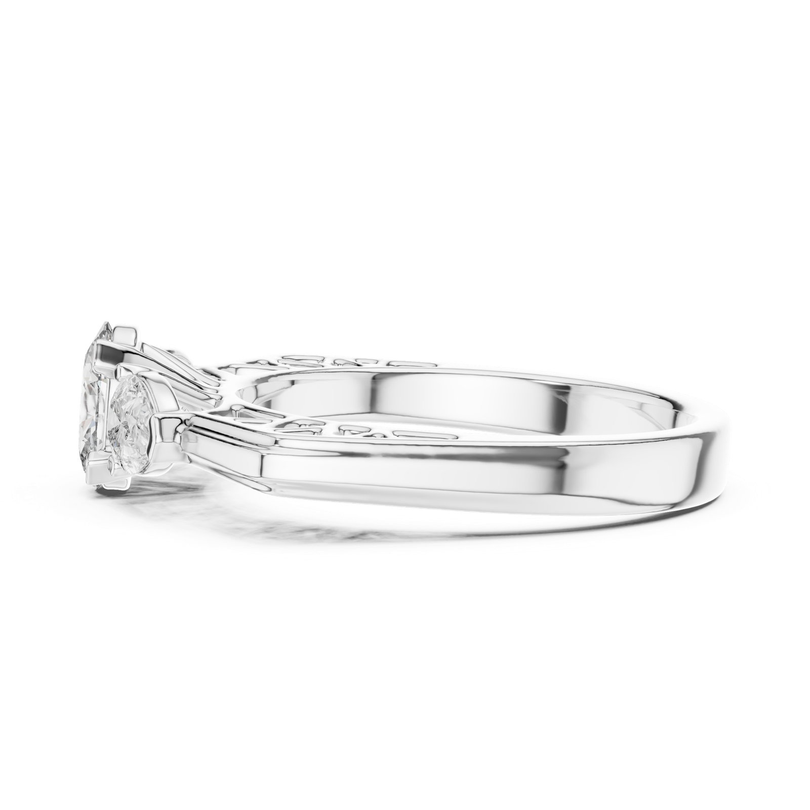 Gold Ring LR-0031, White Gold, view 3