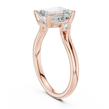 Gold Ring DDLR-164, Emerald center stone, Rose Gold, view 1