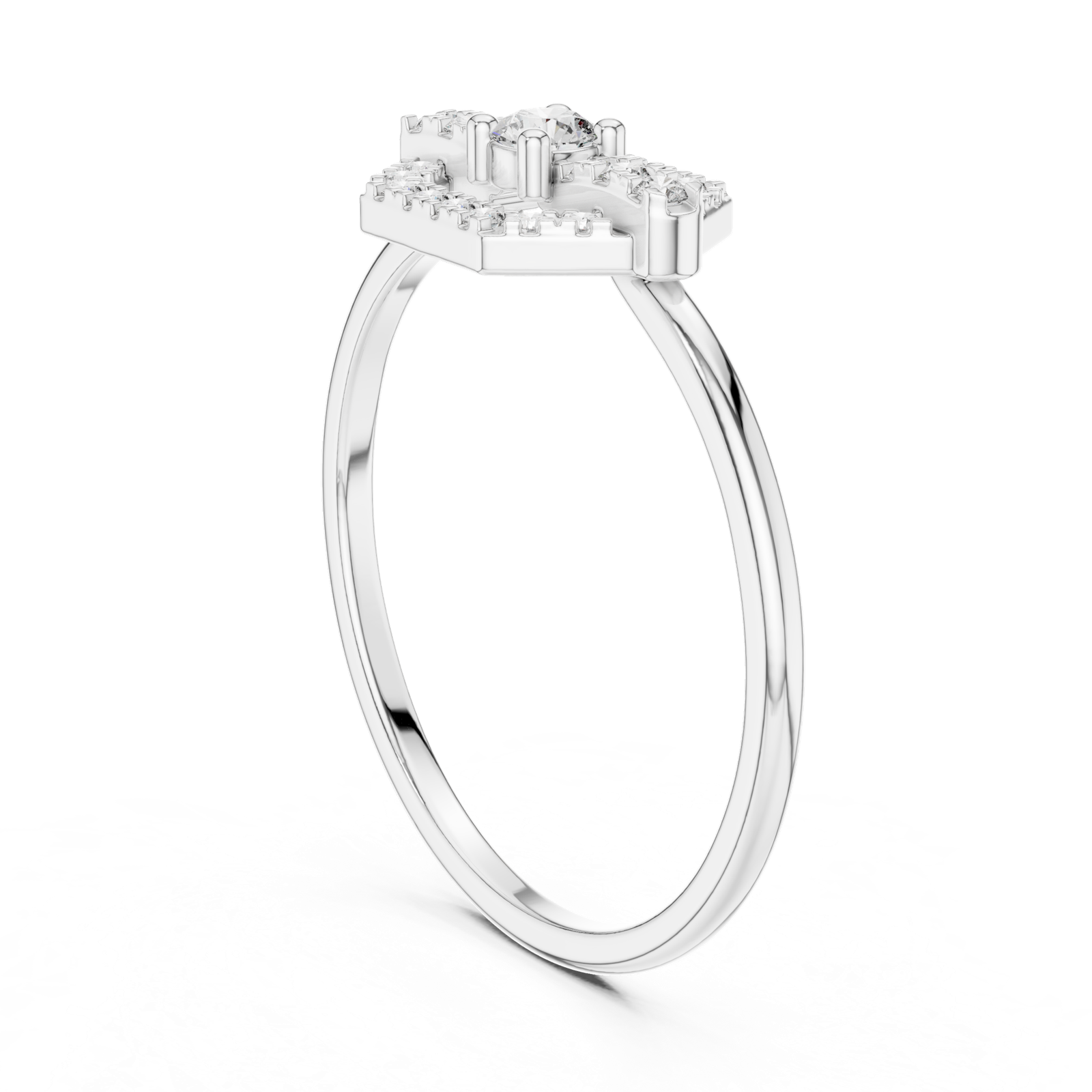 Gold Ring HLR-196, White Gold