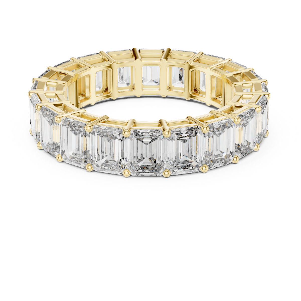 14K Solid Gold Lab Diamond Eternity Ring, Yellow Gold
