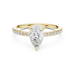 Gold Jewelry L36-15, Pear center stone, Yellow Gold, view 4