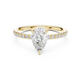 Gold Jewelry L36-15, Pear center stone, Yellow Gold, view 4