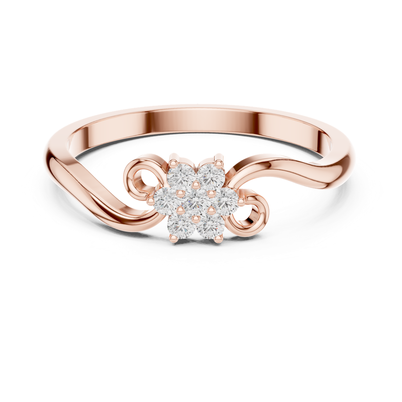 Gold Ring DDLR-739, Rose Gold, view 4