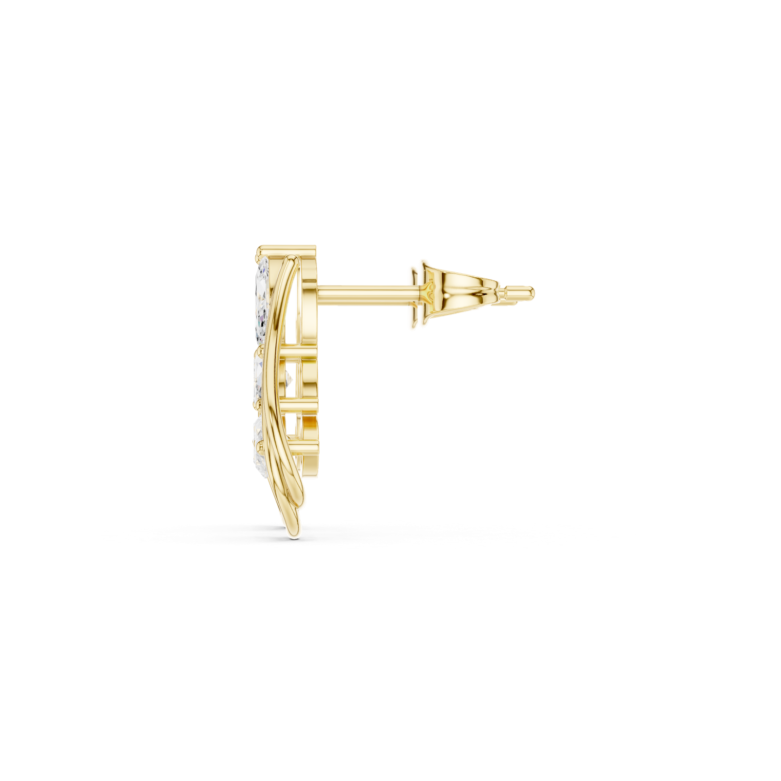 Gold Earrings Avber-97, Yellow Gold, view 3