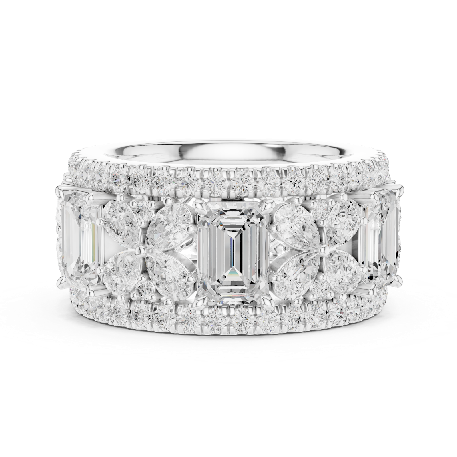 Gold Ring DDLR-305, White Gold, view 3