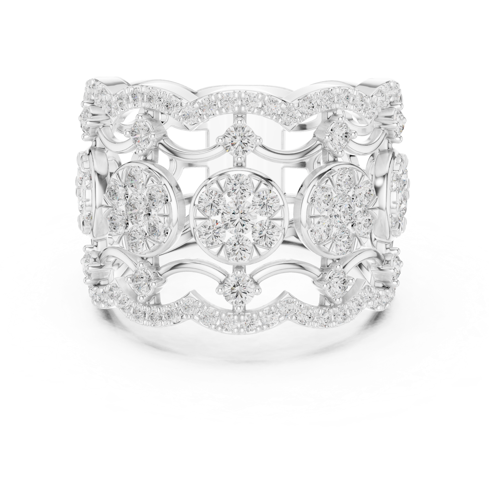 Gold Ring DDLR-818, White Gold, view 4