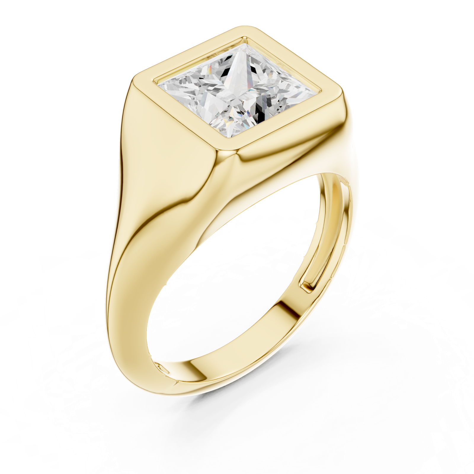 Gold Jewelry L36-4, Princess center stone, Yellow Gold, view 2