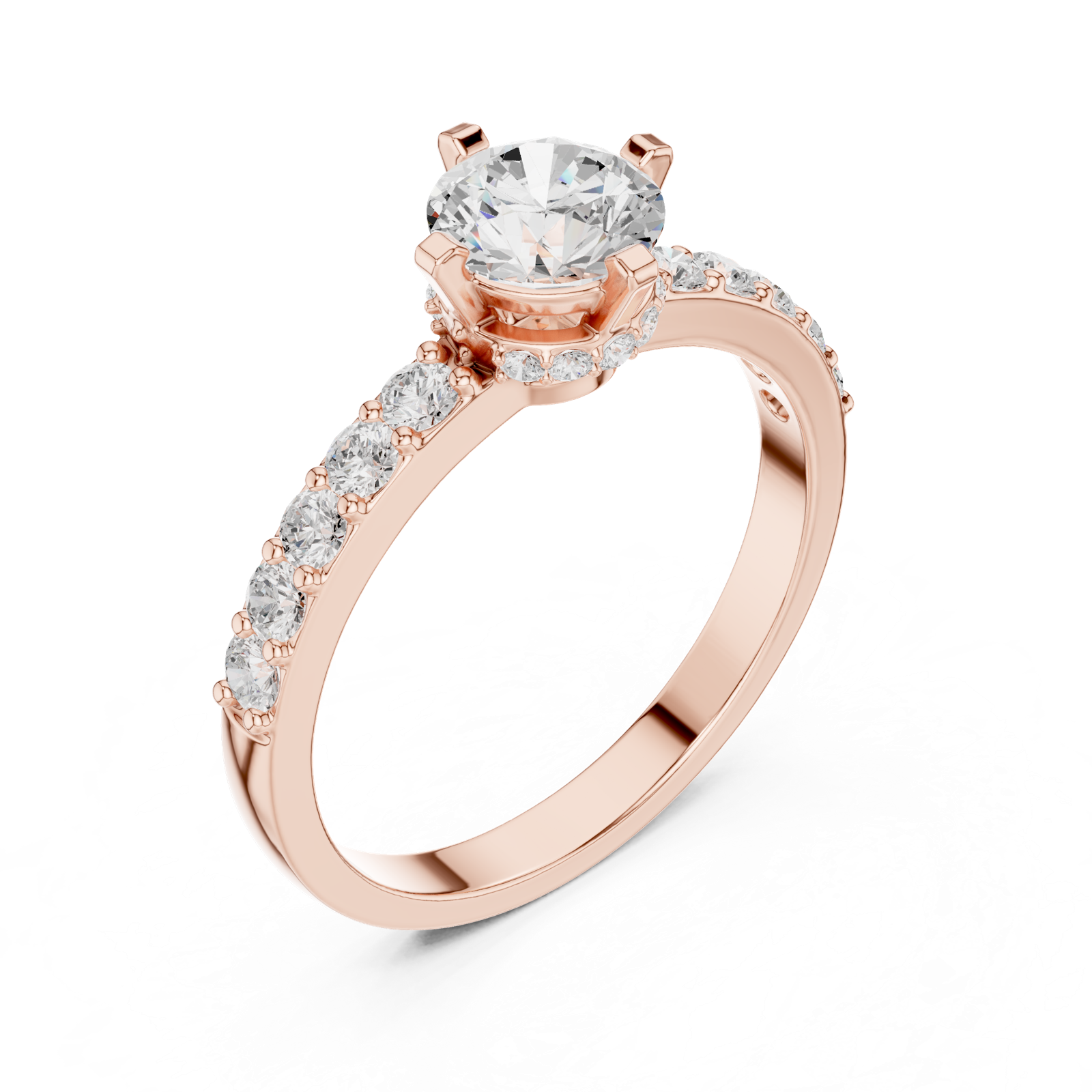 Gold Ring HLR-47, Rose Gold, view 2