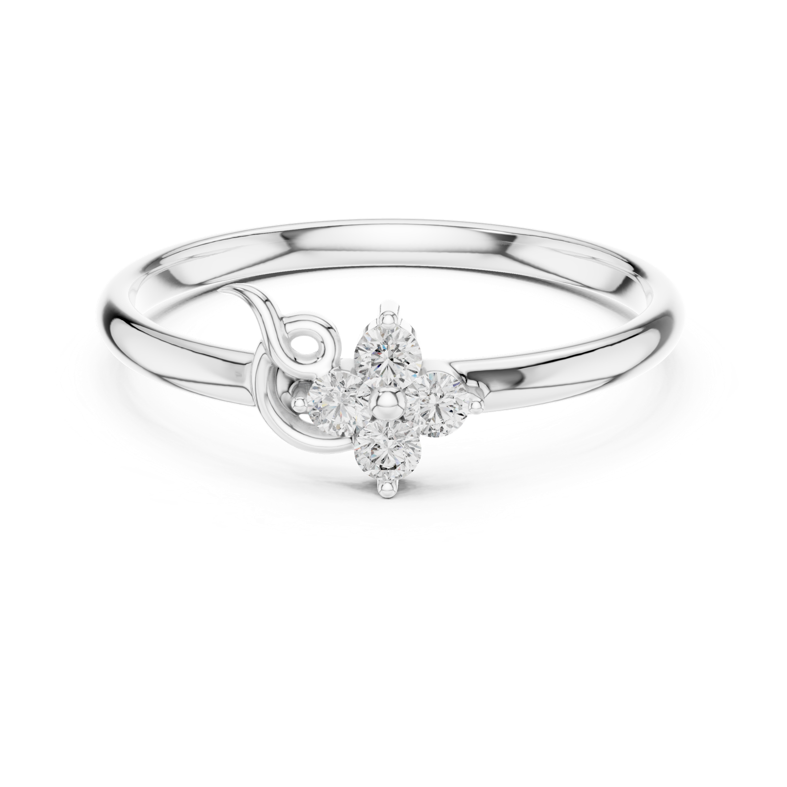 Gold Ring 1 (393), White Gold, view 4