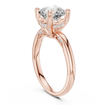Gold Ring, Cushion center stone, Rose Gold, view 1