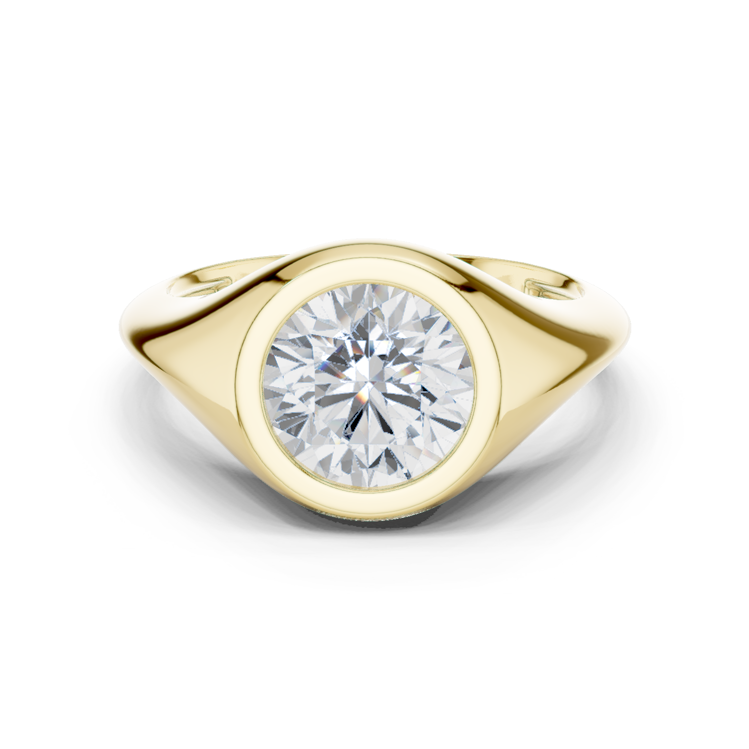 Gold Jewelry L36-4, Round center stone, Yellow Gold