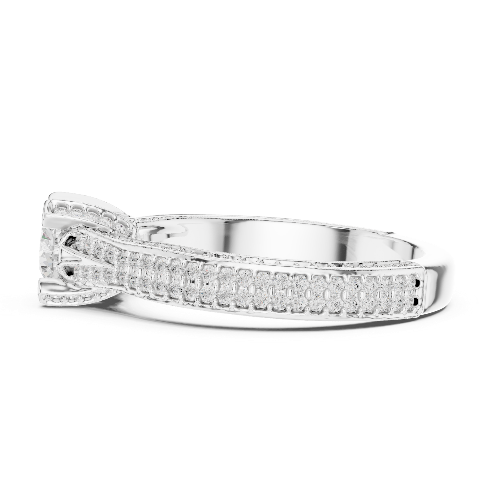 Gold Ring LR-0334, White Gold, view 3