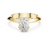 Gold Jewelry L36-8, Pear center stone, Yellow Gold, view 4