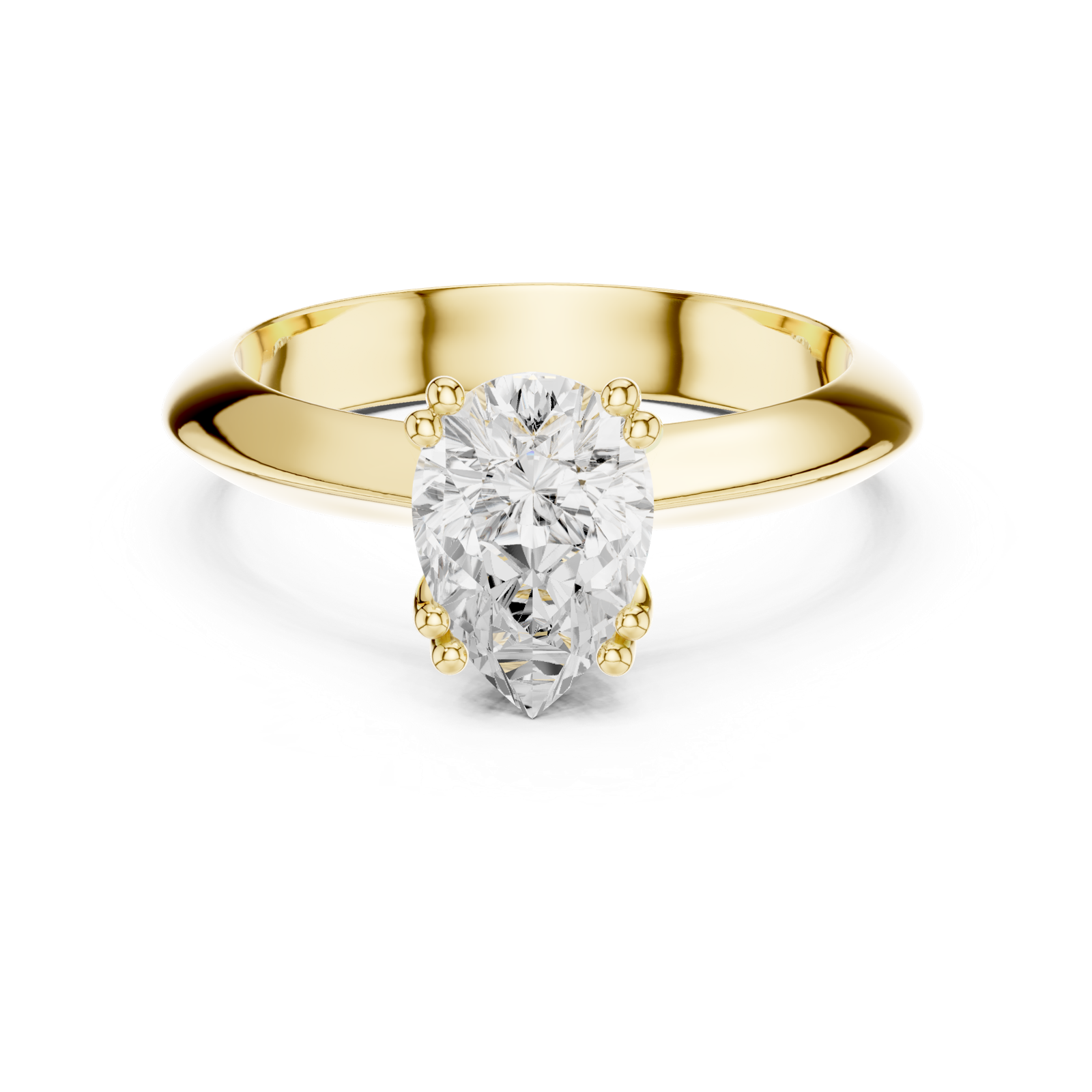 Gold Jewelry L36-8, Pear center stone, Yellow Gold, view 4