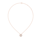 14K Solid Gold Lab Diamond Halo Pendant Necklace, Rose Gold, view 1