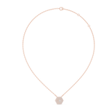14K Solid Gold Lab Diamond Halo Pendant Necklace, Rose Gold, view 1