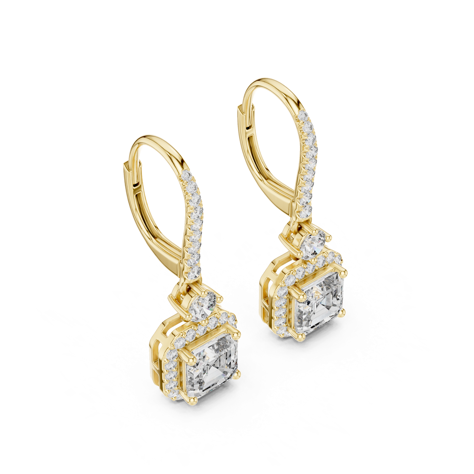 Gold Earrings 9-10001E_23, Yellow Gold, view 2